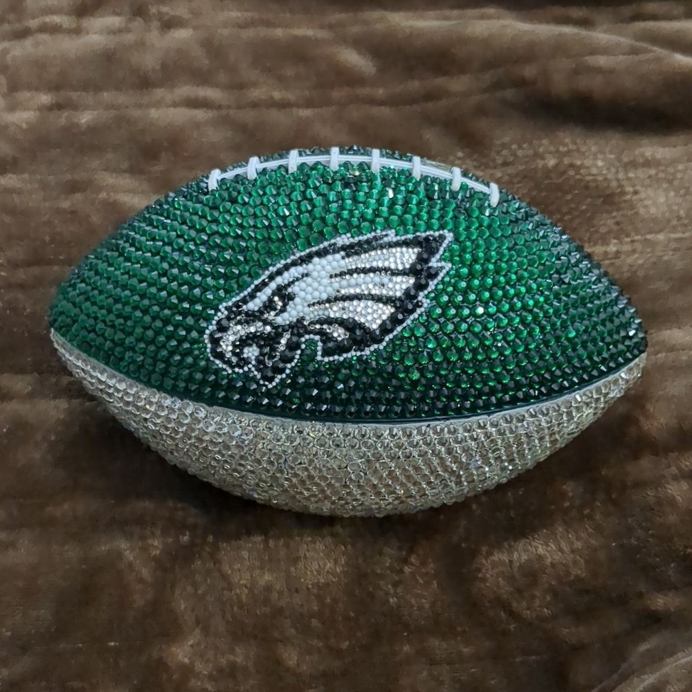 Custom blinged out youth size football  - Philadelphia Eagles